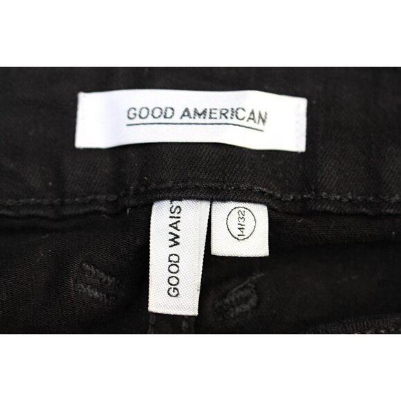 Good American - sz 14/32 - Good Waist Slim Leg w/Front Seam, STRETCH, Blackout - Picture 3 of 10